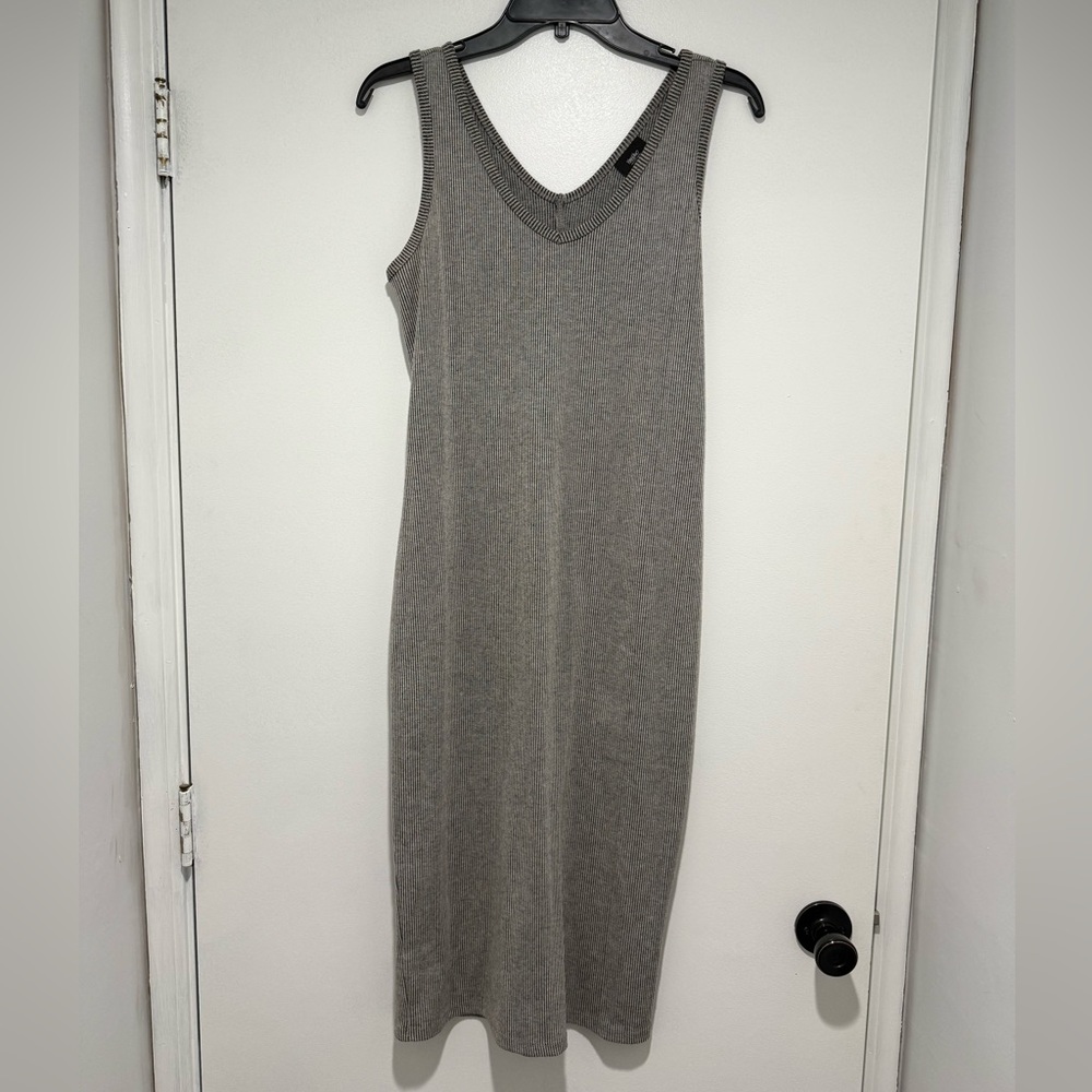 Mossimo Sleeveless Gray and Black Striped Dress